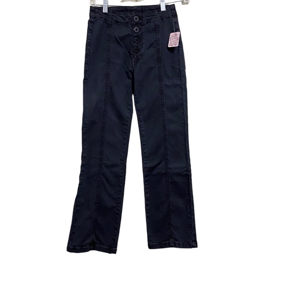 NEW FREE PEOPLE SZ 0 GREY NALCK ANKLE CHINOS - Picture 3 of 7